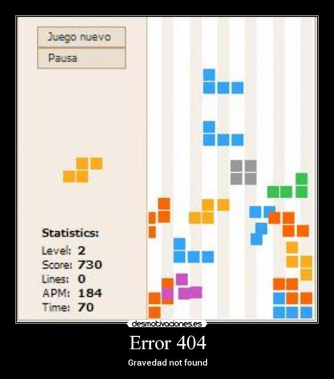 Error 404 - Gravedad not found