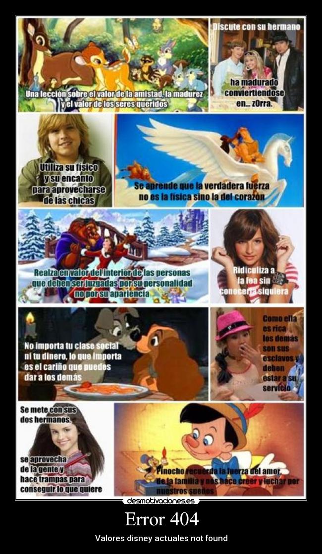 Error 404 - Valores disney actuales not found