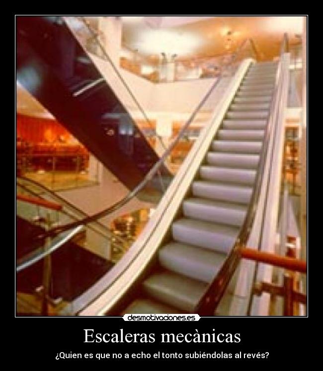 Escaleras mecànicas - ¿Quien es que no a echo el tonto subiéndolas al revés?
