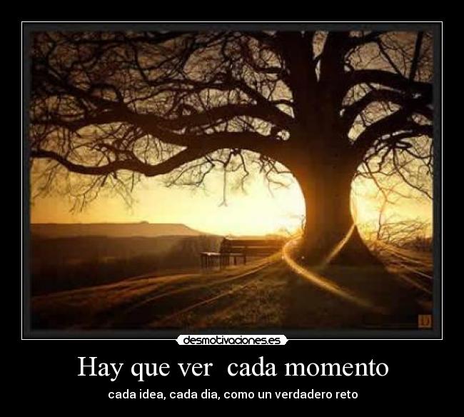 Hay que ver  cada momento - cada idea, cada dia, como un verdadero reto