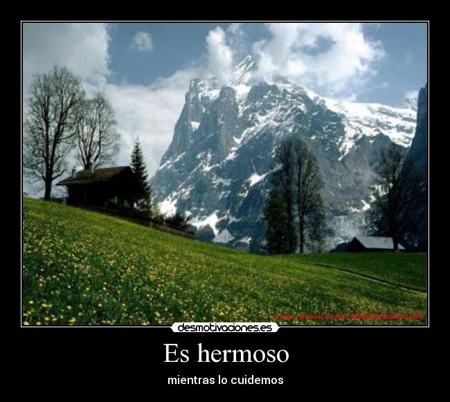 Es hermoso - mientras lo cuidemos