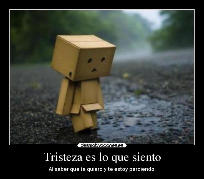 Tristeza es lo que siento - Al saber que te quiero y te estoy perdiendo.