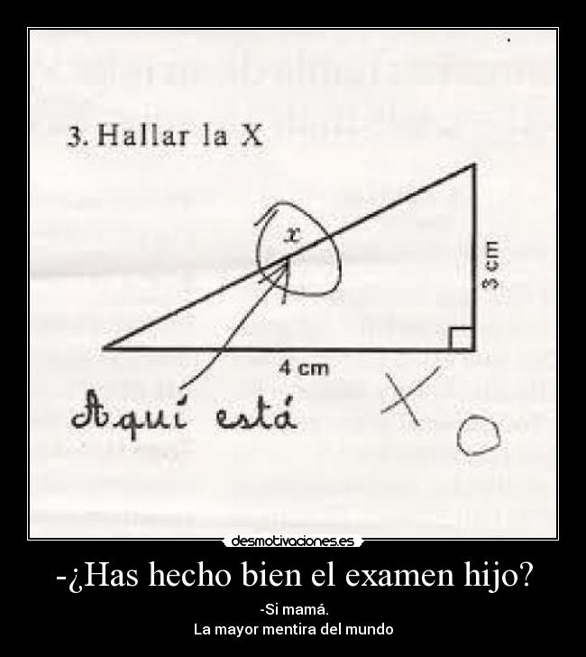 -¿Has hecho bien el examen hijo? - 