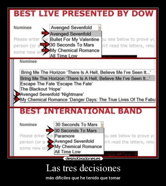 Las tres decisiones - más difíciles que he tenido que tomar