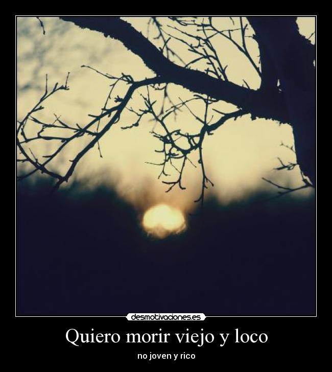 Quiero morir viejo y loco - no joven y rico