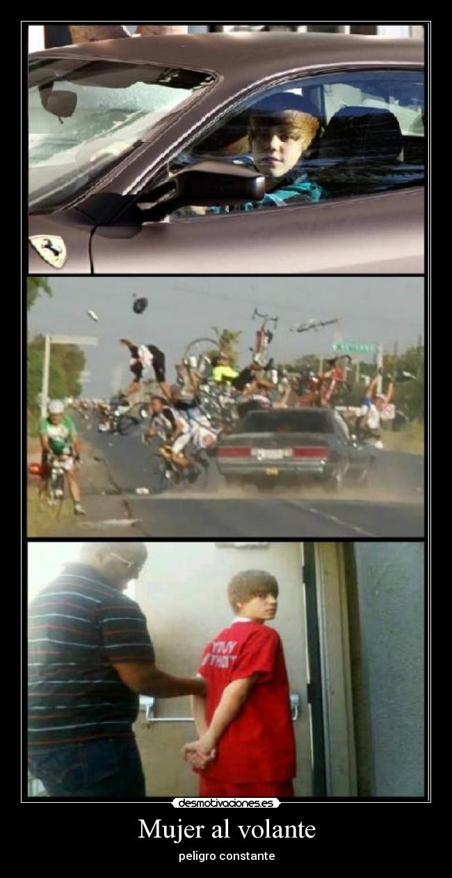 Mujer al volante - peligro constante