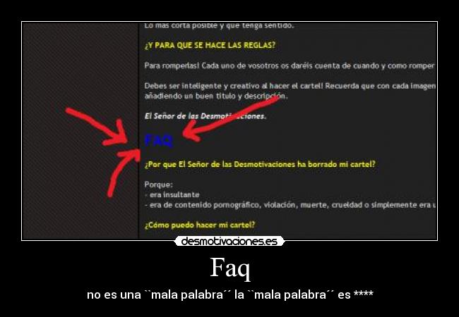 Faq - no es una ``mala palabra´´ la ``mala palabra´´ es ****