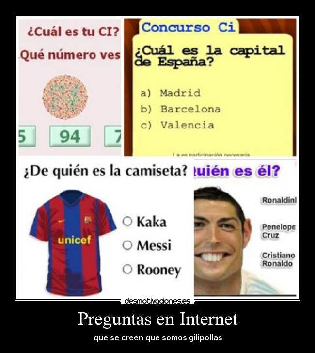 Preguntas en Internet - que se creen que somos gilipollas