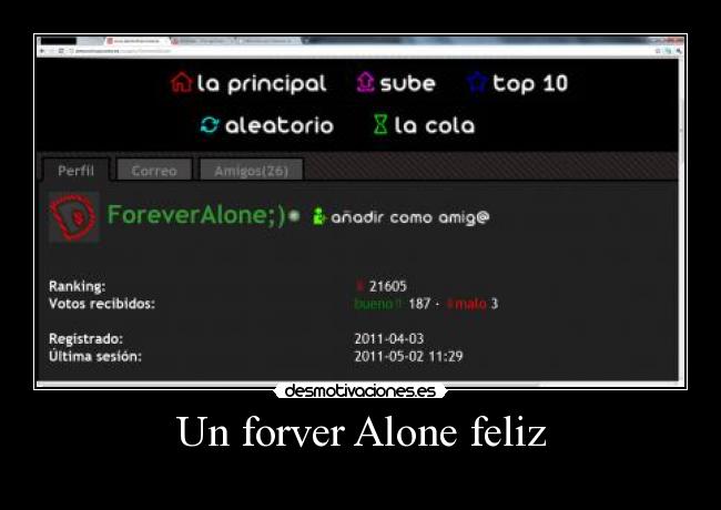 Un forver Alone feliz -