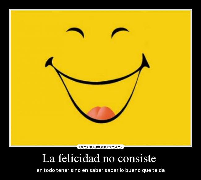 La felicidad no consiste -