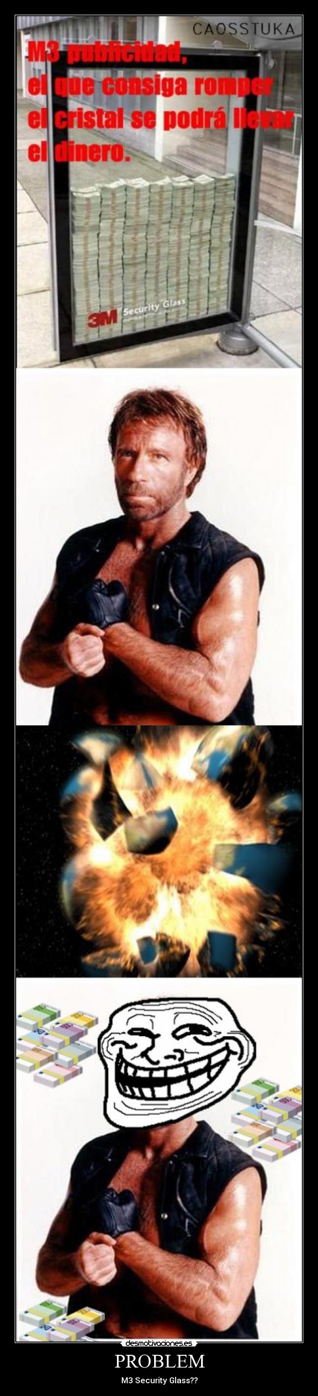carteles problem troll security glass desmotivaciones