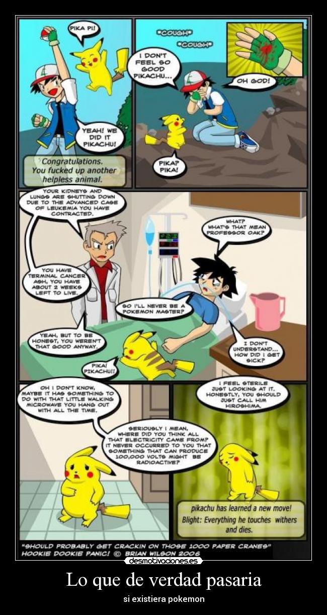 carteles pokemon pikachu leucemia morir tetas culo sexo desmotivaciones