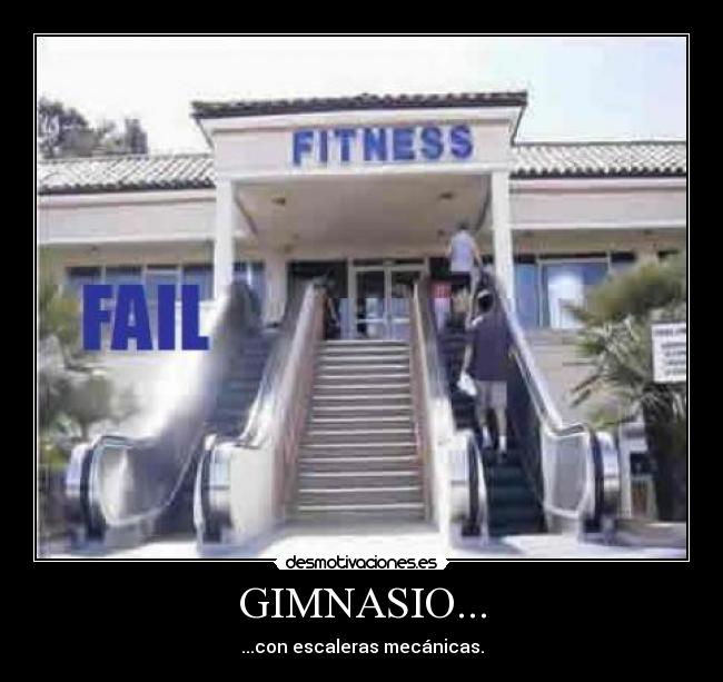 GIMNASIO... - ...con escaleras mecánicas.