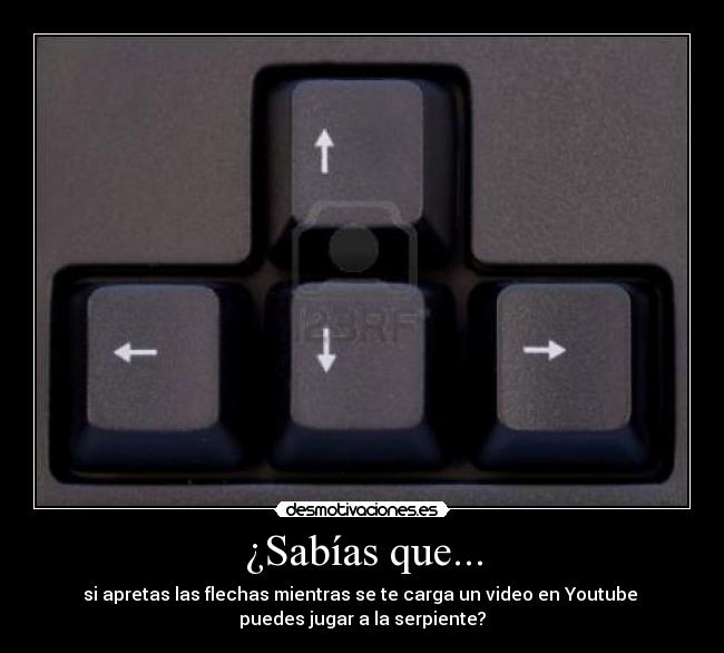 ¿Sabías que... - si apretas las flechas mientras se te carga un video en Youtube 
puedes jugar a la serpiente?