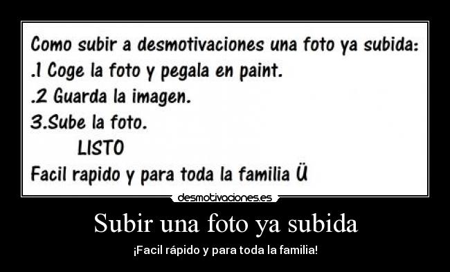 Subir una foto ya subida - ¡Facil rápido y para toda la familia!