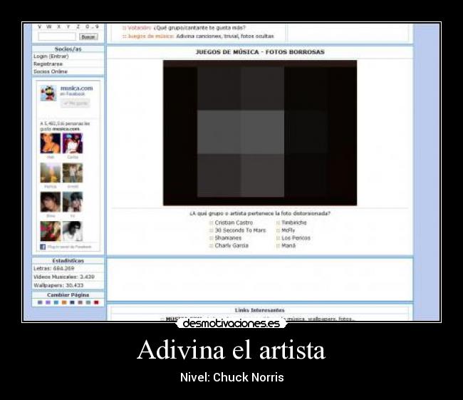 Adivina el artista - Nivel: Chuck Norris