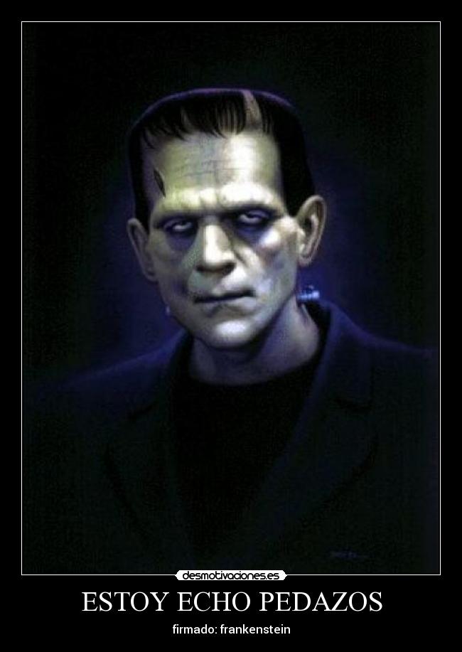 ESTOY ECHO PEDAZOS - firmado: frankenstein