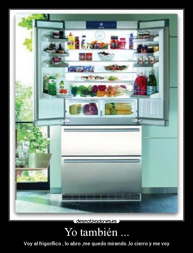 Yo también ... - Voy al frigorífico , lo abro ,me quedo mirando ,lo cierro y me voy
