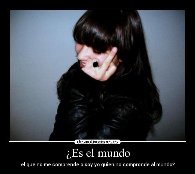 ¿Es el mundo - el que no me comprende o soy yo quien no compronde al mundo?
