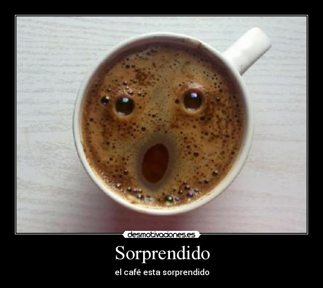 Sorprendido - el café esta sorprendido