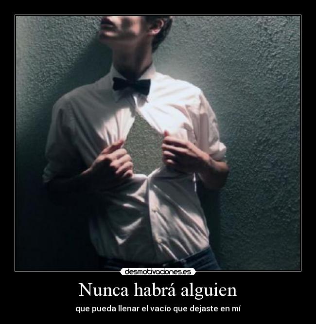 Nunca habrá alguien - que pueda llenar el vacío que dejaste en mí