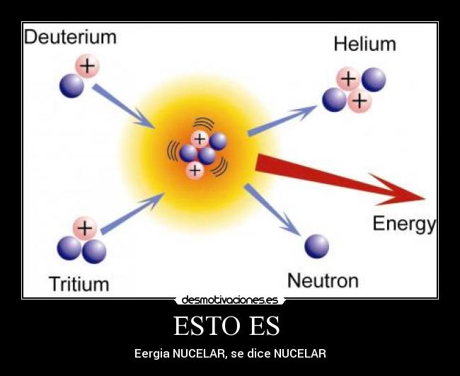 ESTO ES  - Eergia NUCELAR, se dice NUCELAR