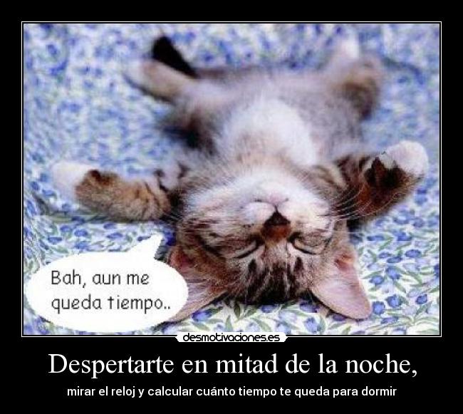 Despertarte en mitad de la noche, -