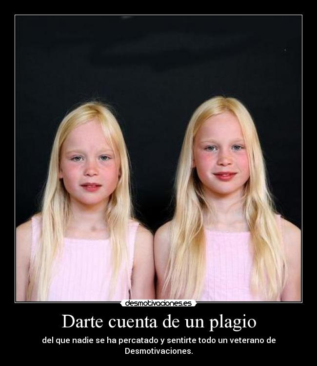 Darte cuenta de un plagio - del que nadie se ha percatado y sentirte todo un veterano de Desmotivaciones.