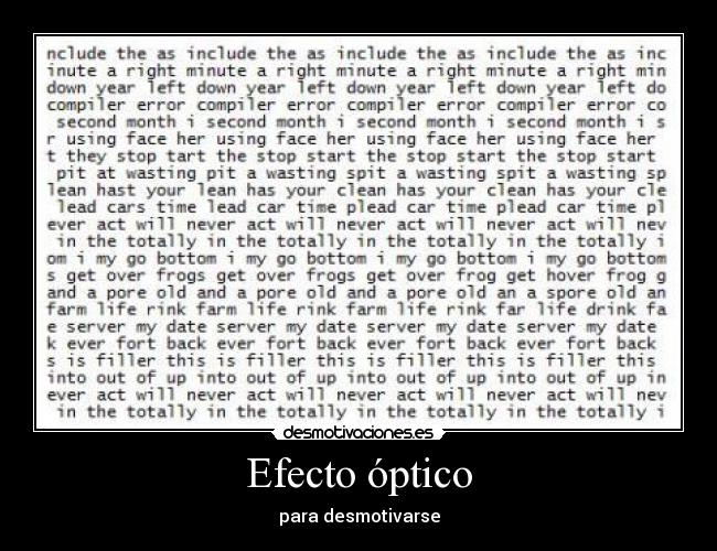 Efecto óptico - para desmotivarse