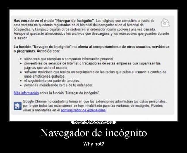 Navegador de incógnito - Why not?