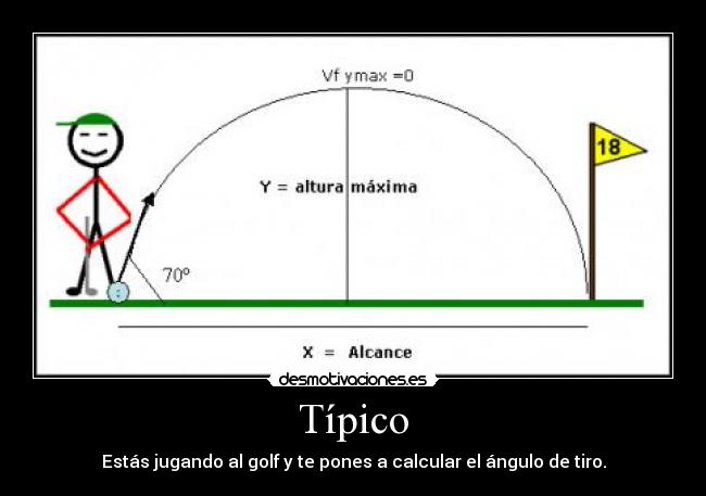 Típico - Estás jugando al golf y te pones a calcular el ángulo de tiro.