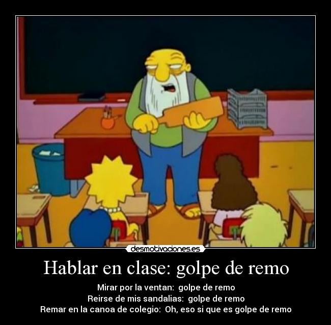 Hablar en clase: golpe de remo -
