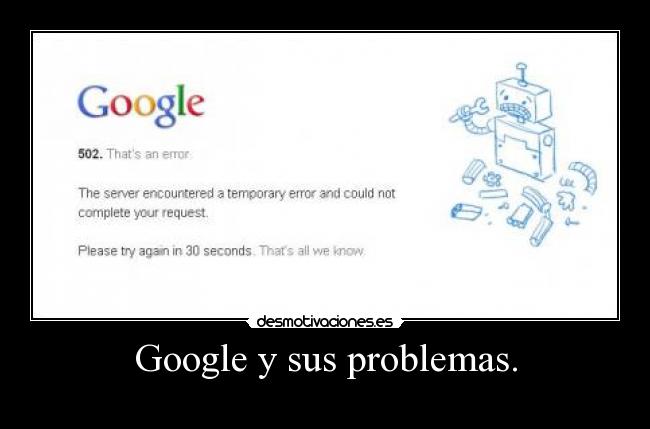 Google y sus problemas. -