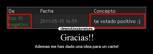 Gracias!! - Ademas me has dado una idea para un cartel
