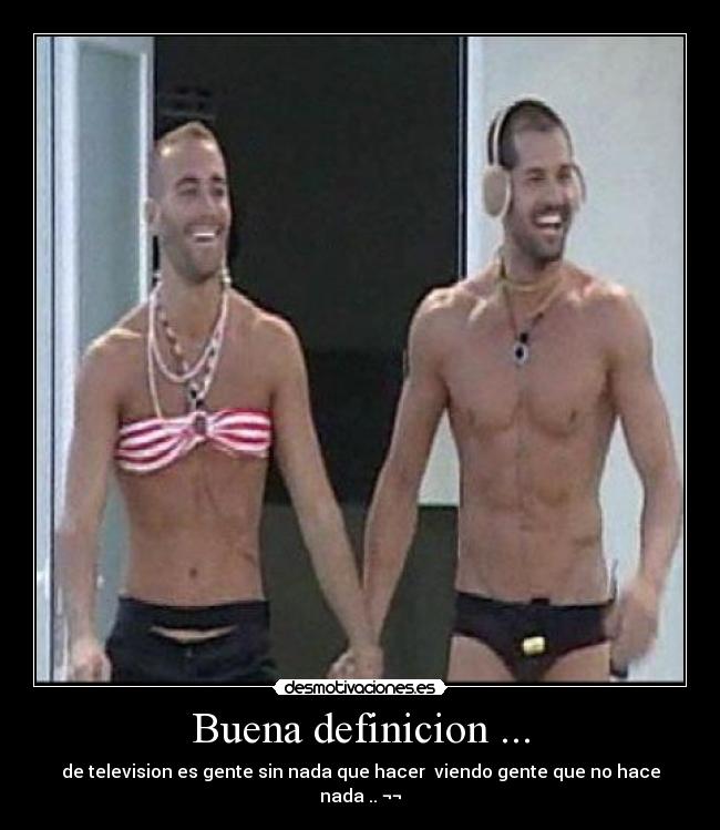 Buena definicion ... - de television es gente sin nada que hacer viendo gente que no hace nada .. ¬¬