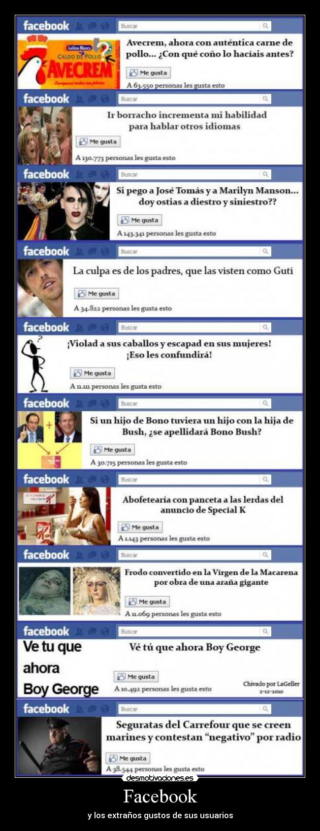 carteles facebook facebook gustos usuarios extranos desmotivaciones