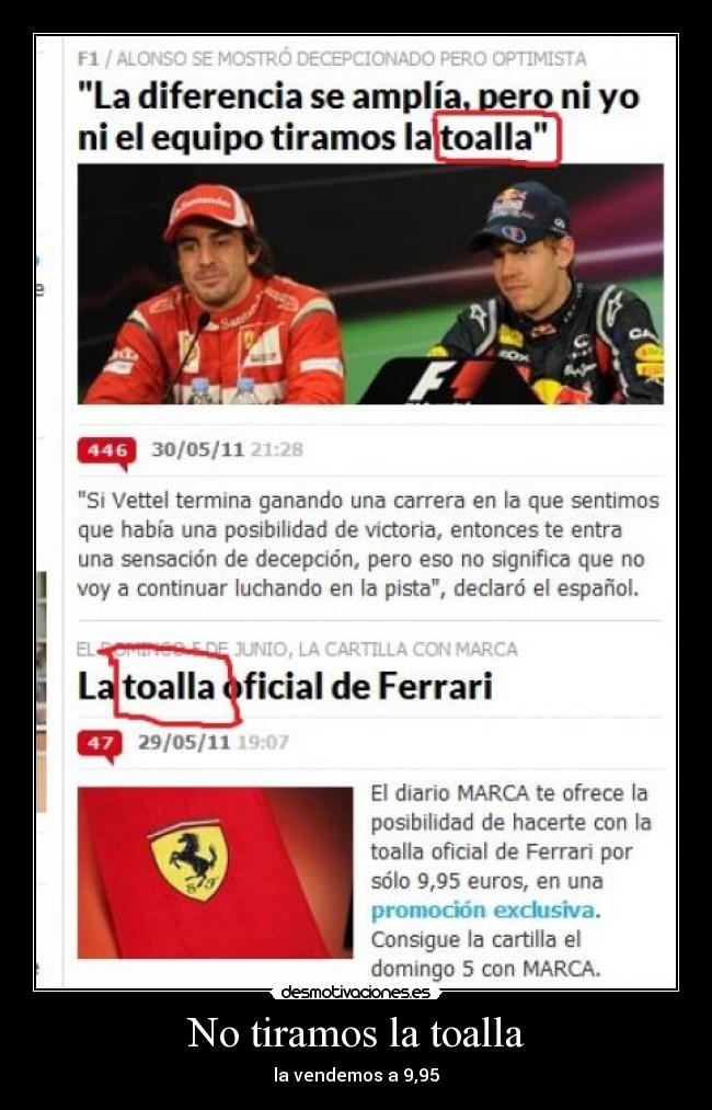 No tiramos la toalla - la vendemos a 9,95