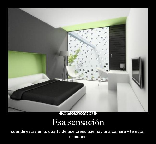 Esa sensación - cuando estas en tu cuarto de que crees que hay una cámara y te están espiando.