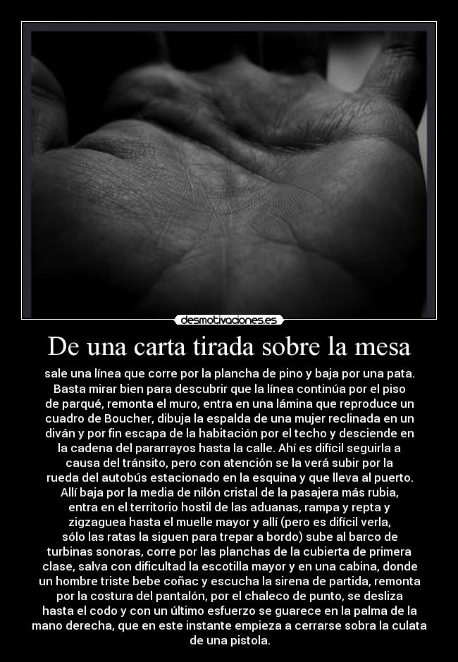 De una carta tirada sobre la mesa - 