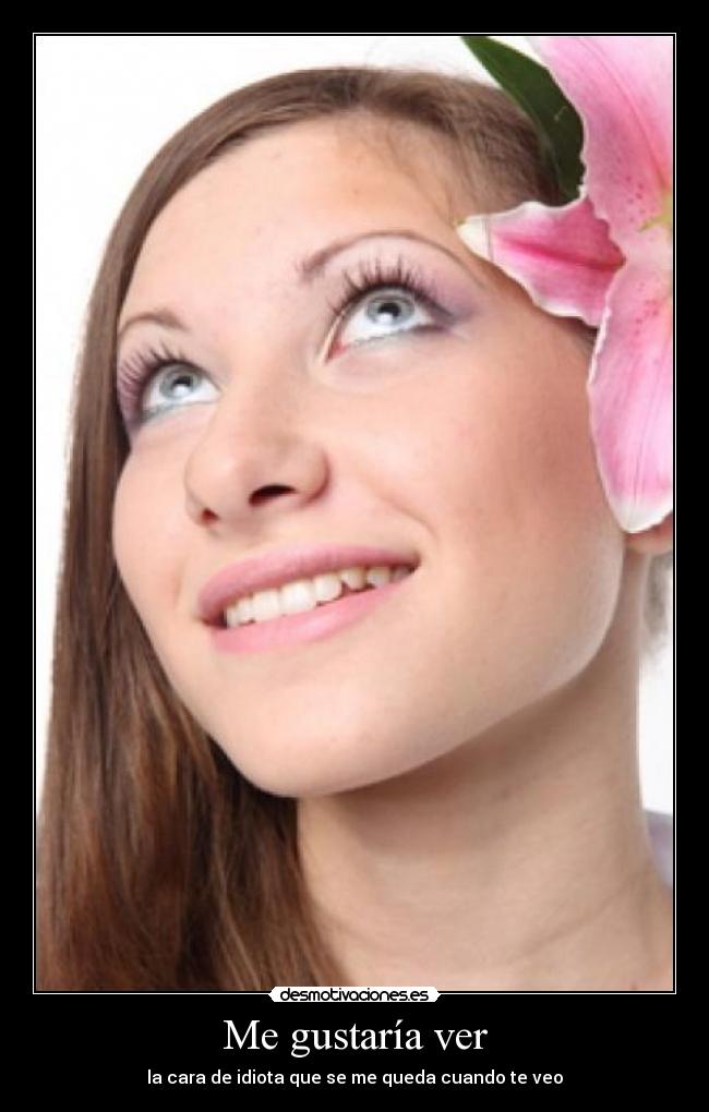 Me gustaría ver - la cara de idiota que se me queda cuando te veo