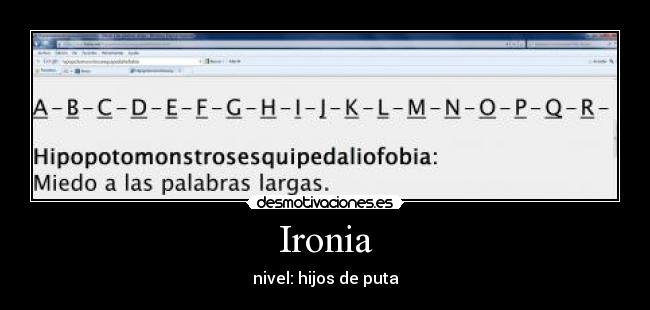 Ironia - nivel: hijos de puta