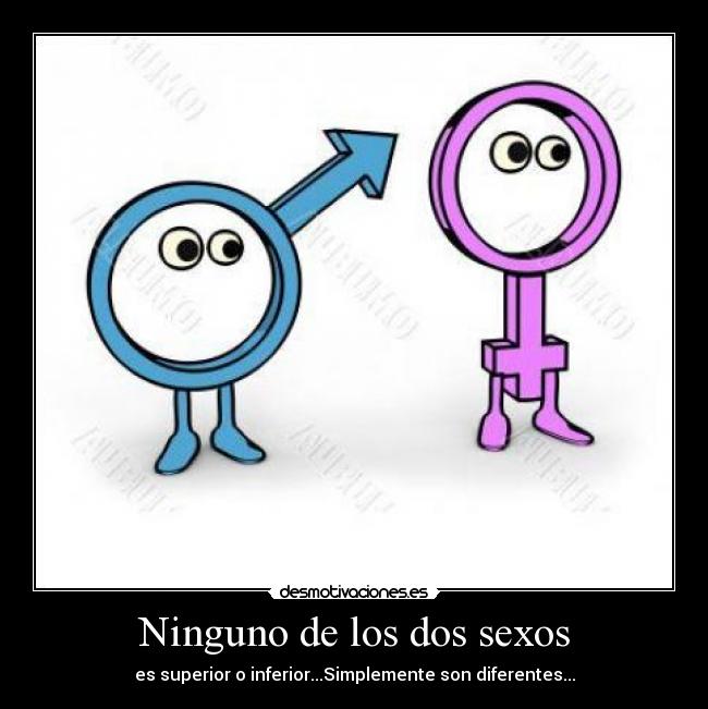 Ninguno de los dos sexos - es superior o inferior...Simplemente son diferentes...