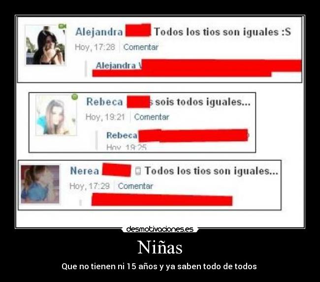 Niñas - Que no tienen ni 15 años y ya saben todo de todos