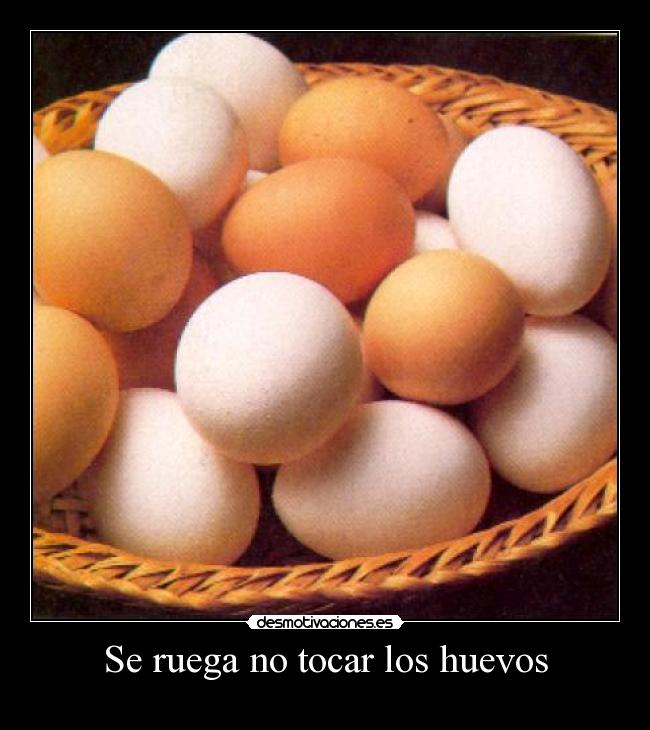 Se ruega no tocar los huevos -
