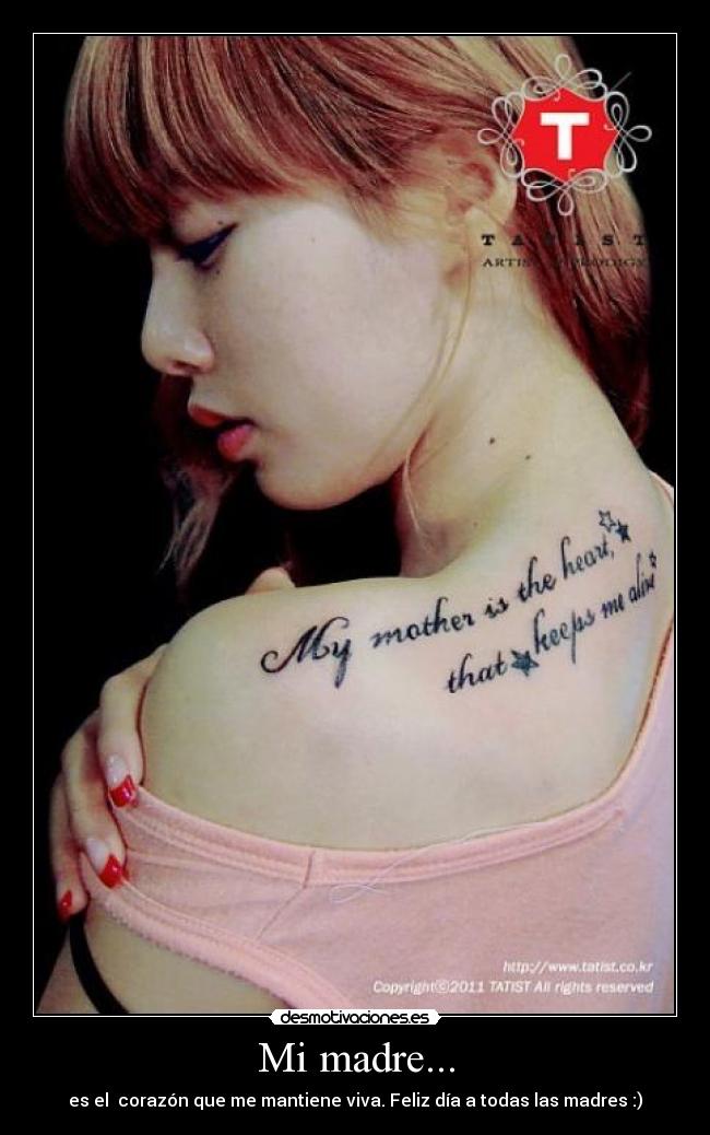 carteles madre hyuna 4minute dia madres tatuaje desmotivaciones