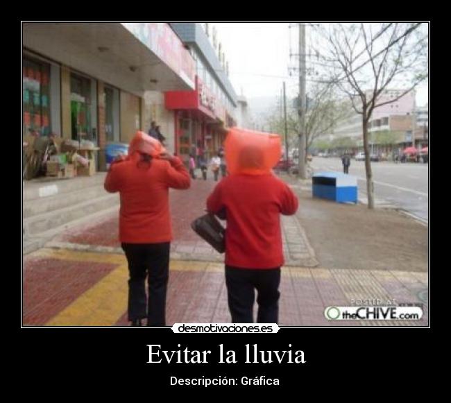 Evitar la lluvia - Descripción: Gráfica