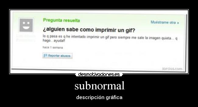 subnormal - descripción gráfica