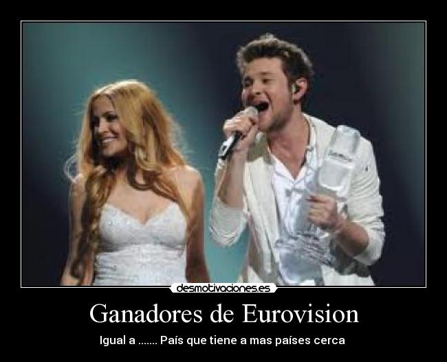 Ganadores de Eurovision - Igual a ....... País que tiene a mas países cerca 