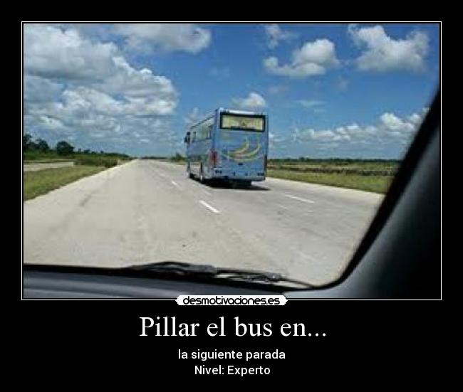 carteles bus nivel experto challenge acepted desmotivaciones