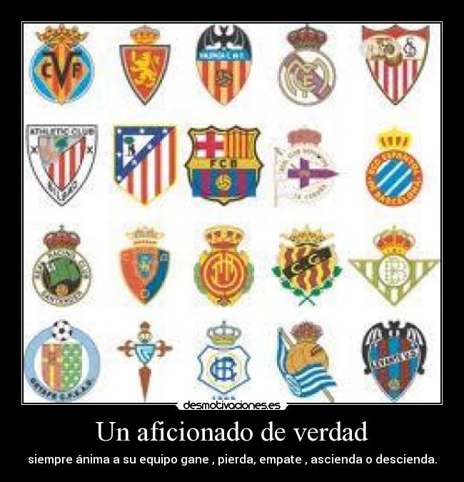 Un aficionado de verdad - siempre ánima a su equipo gane , pierda, empate , ascienda o descienda.